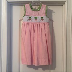 Little Threads Smocked Frogs Dress Size 4T